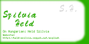 szilvia held business card